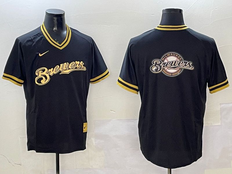 Men Milwaukee Brewers Blank Black Gold Game 2025 Nike MLB Jersey style 2->minnesota twins->MLB Jersey